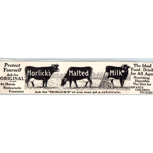 c1920 Harper's Magazine Ad - Horlick's Malted Milk  EA3-3