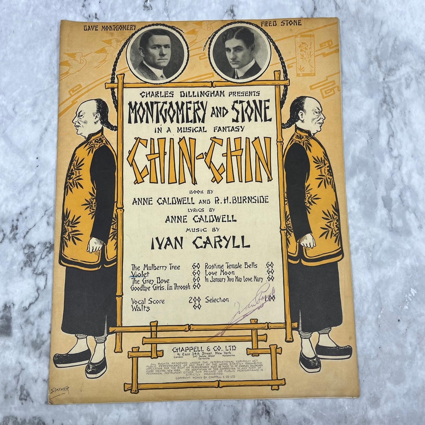 Chin-Chin - VIOLET 1914 Vintage Sheet Music Caldwell & Caryll V38