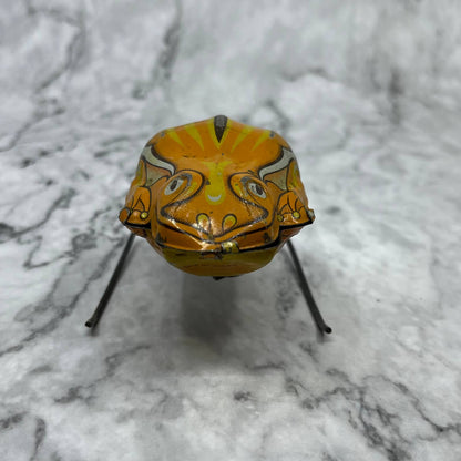 1930's Vintage Rare Clockwork Wind Up Jumping Frog Tin Toy Litho Japan SF1