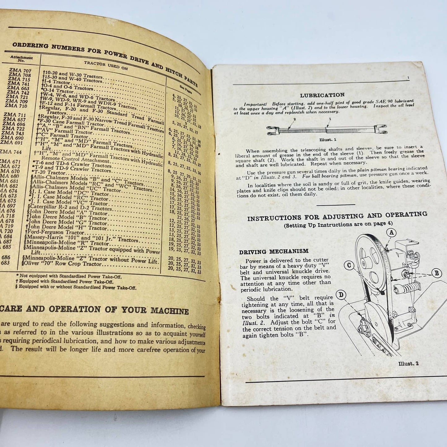 1949 McCormick Deering No. 25-V Universal Tractor Mower Owners Manual IH TC6