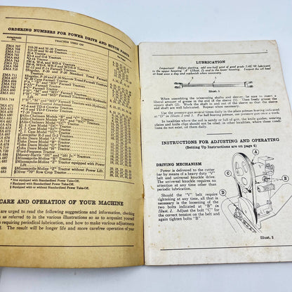 1949 McCormick Deering No. 25-V Universal Tractor Mower Owners Manual IH TC6