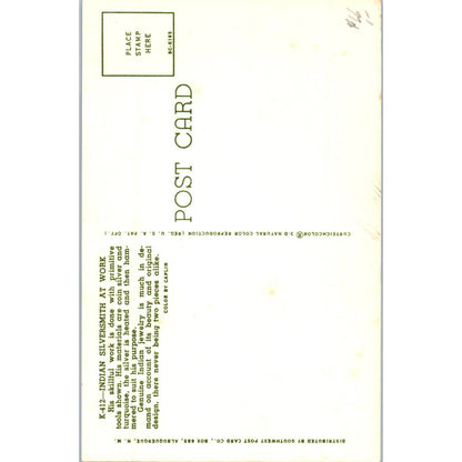 Indian Silversmith at Work Original Postcard TK1-P12