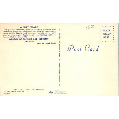 Fairy Palace Moore Doll House Chicago Museum of Science & Industry Postcard PB7