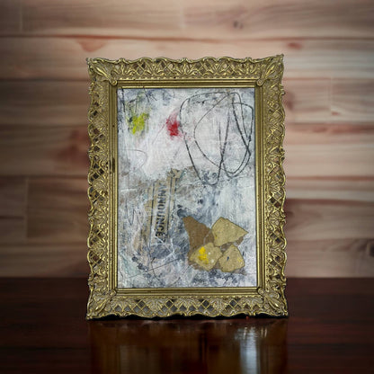 Original Framed Mixed Media Abstract Art Painting 8x6 “Announcement" w/ COA TJ9