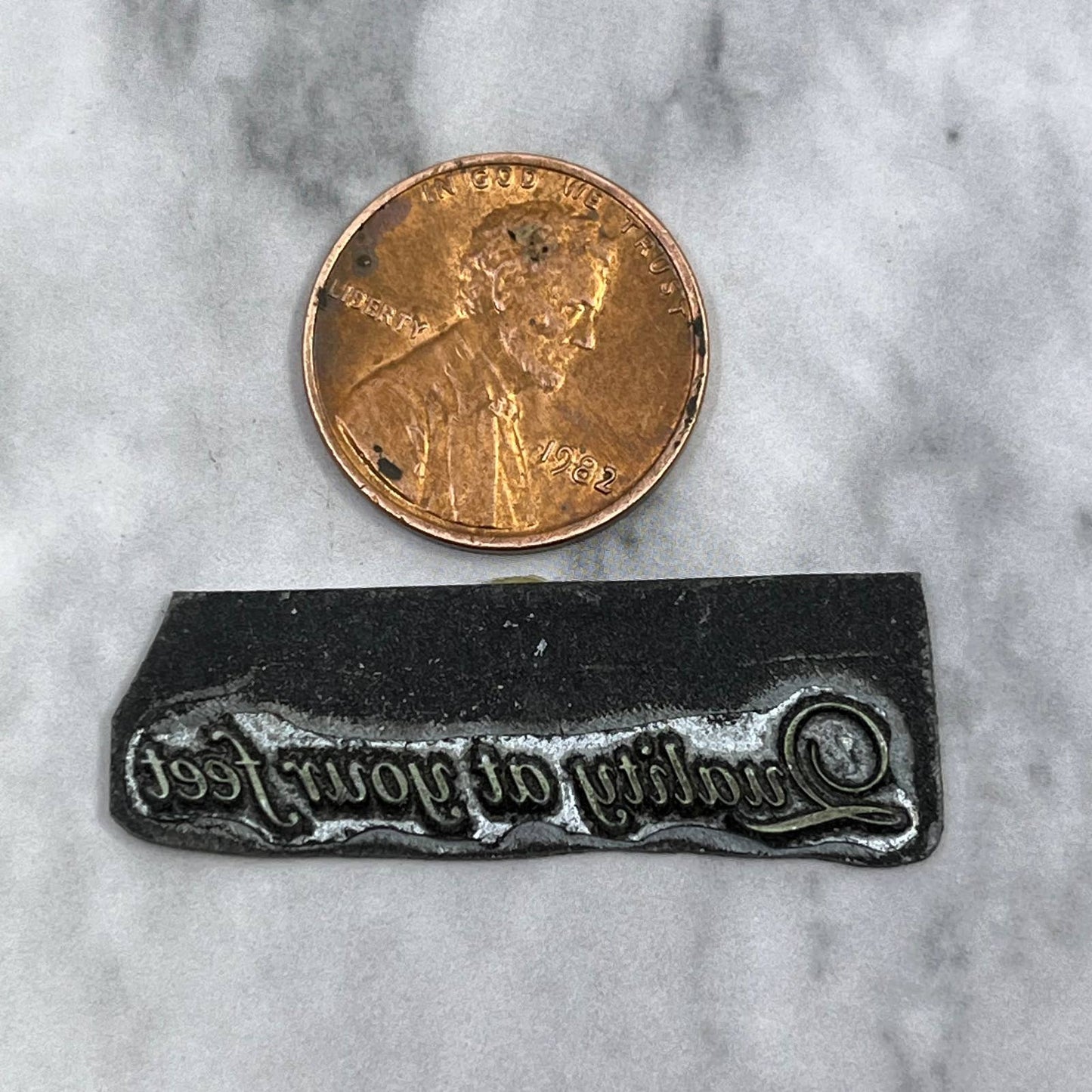 Vintage Printing Letterpress Printers Block Plate Quality At Your Feet SE823