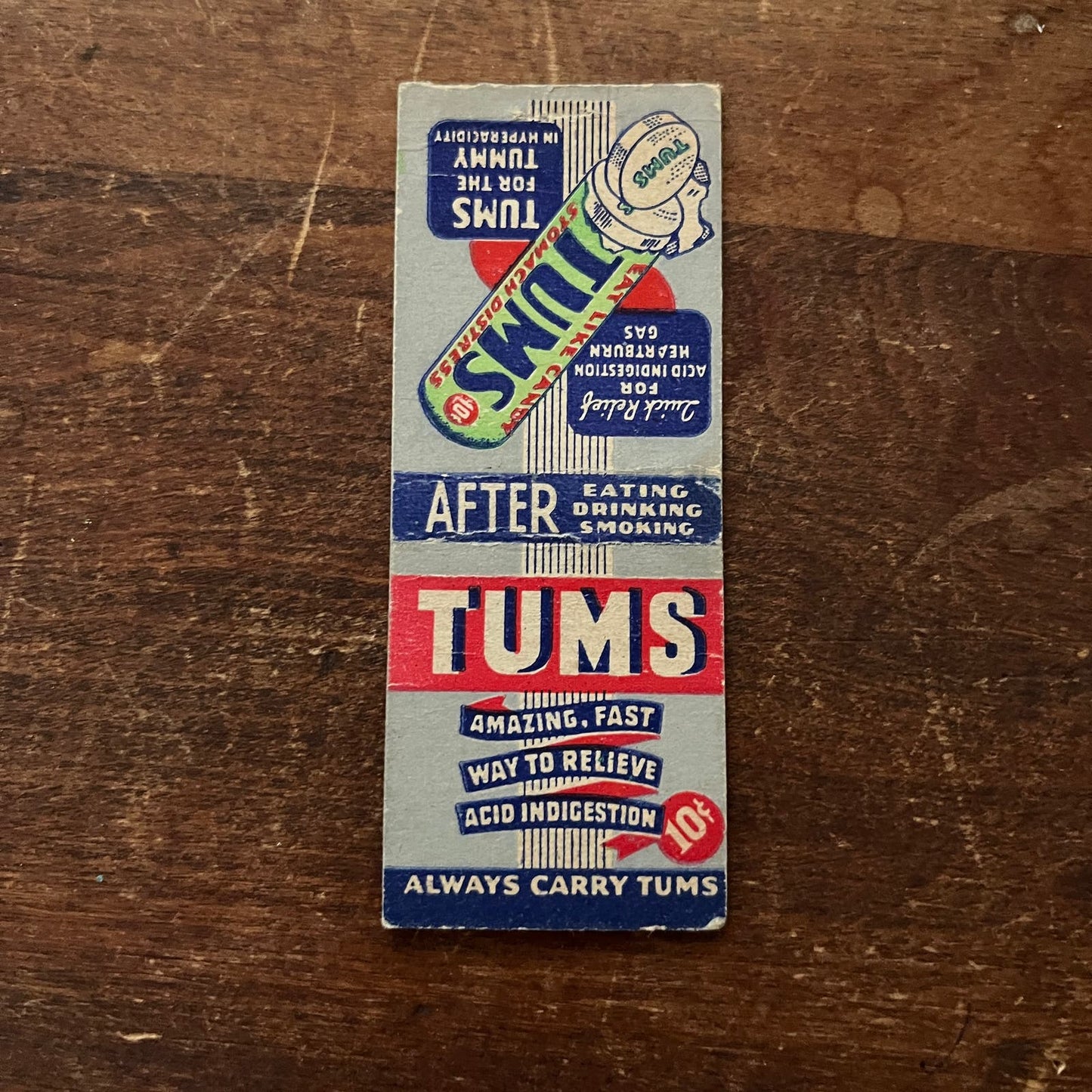 TUMS Fast Relief Advertising Matchbook Cover SA9-M13