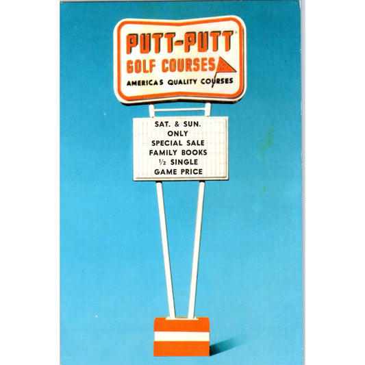 Family Books Dayton Ohio Putt Putt Golf Course 1972 Original Postcard P2-9