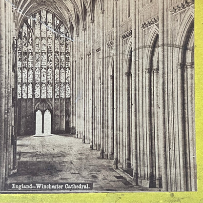 Winchester Cathedral, England c1880 Antique Stereoview Card TJ9-V4