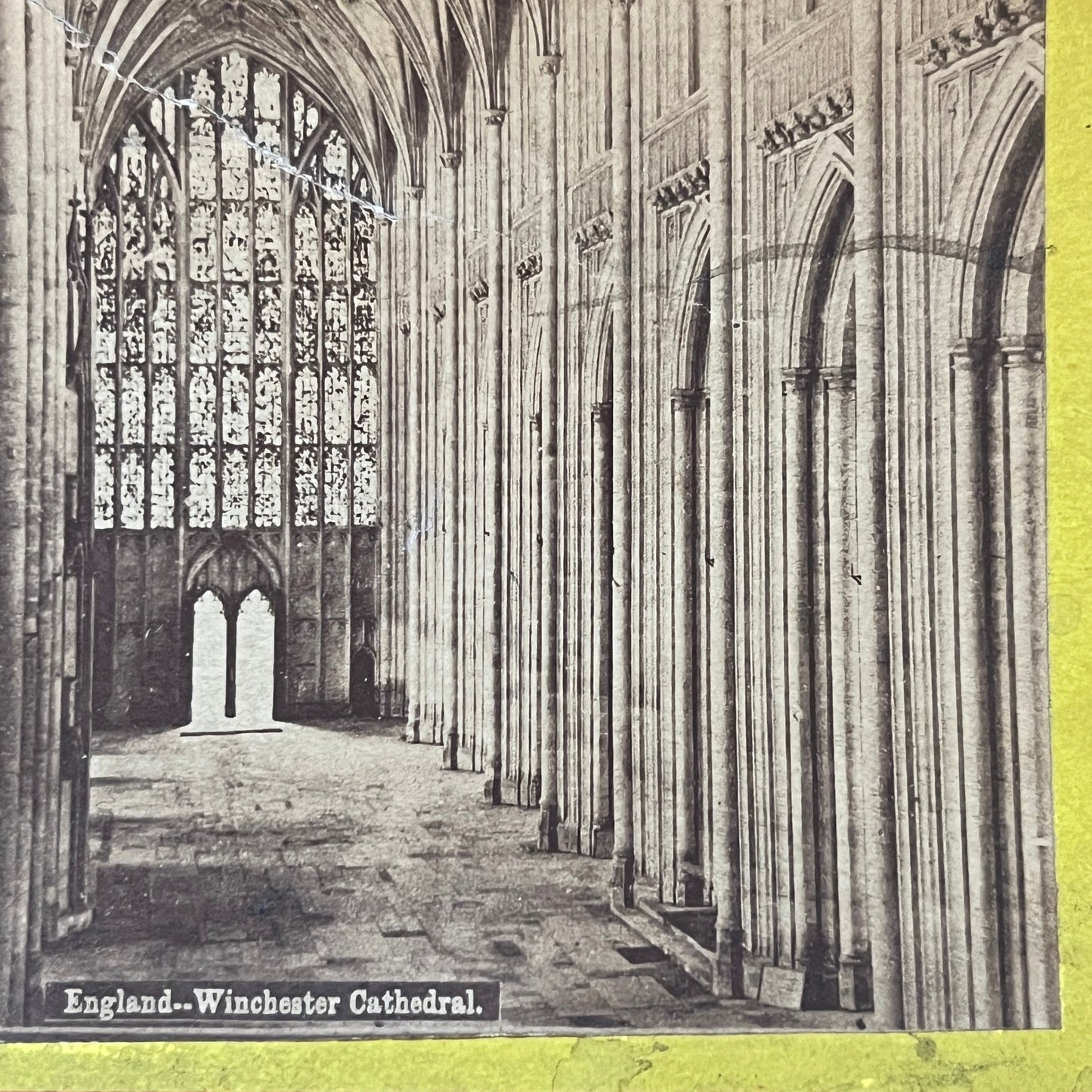Winchester Cathedral, England c1880 Antique Stereoview Card H2-3
