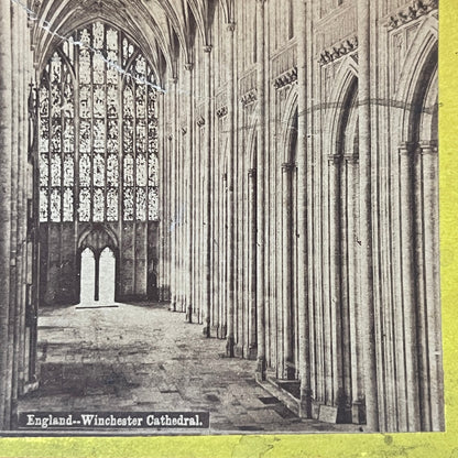 Winchester Cathedral, England c1880 Antique Stereoview Card H2-3