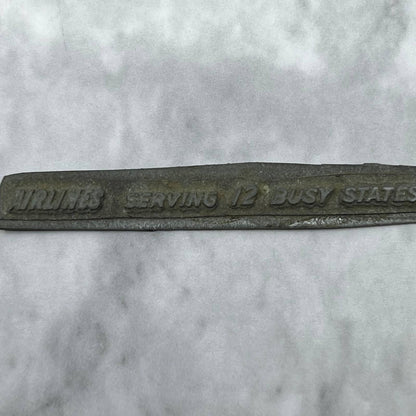 Vintage Letterpress Printers Block Plate Airlines Serving 12 Busy States SE823