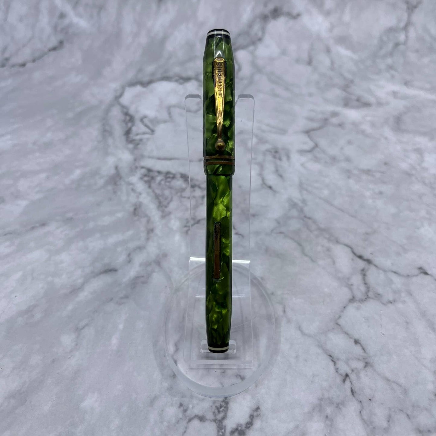 Vintage Marbleized Green Cellluloid Wearever Fountain Pen 14k Nib SE6