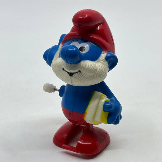 1982 Papa Smurf Wind Up Toy Vintage Peyo Galoob Hong Kong WORKS TH9