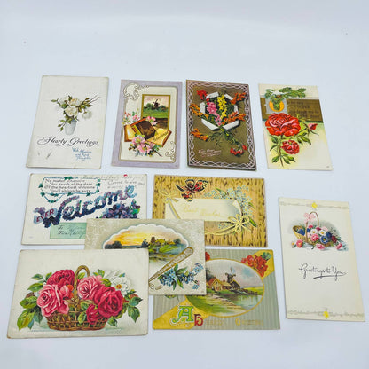 Early 1900s Antique LOT OF 10 JOHN WINSCH Back Greeting Post Cards EA3