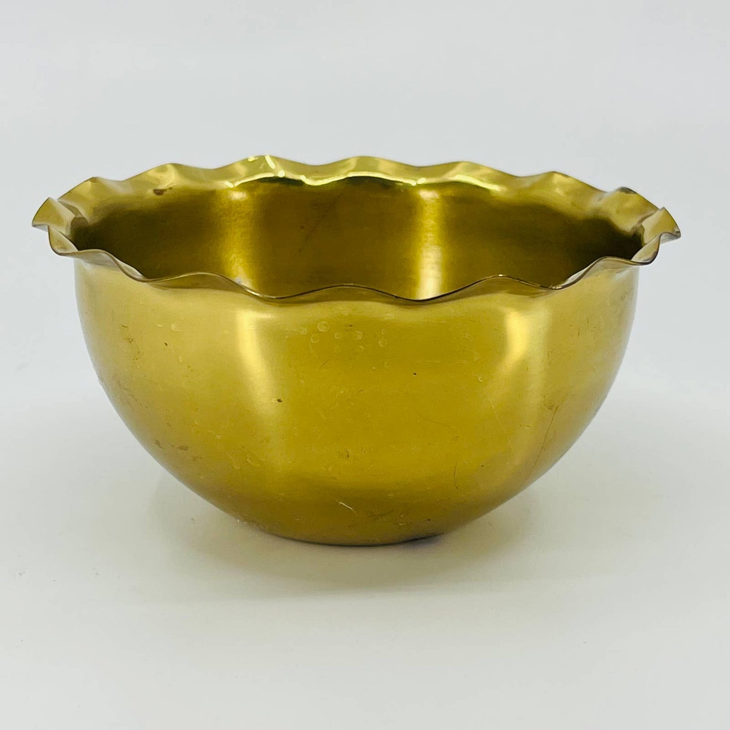 Vintage Crimped Edge Brass Trinket Dish Bowl The Artistic Line 4” TD1