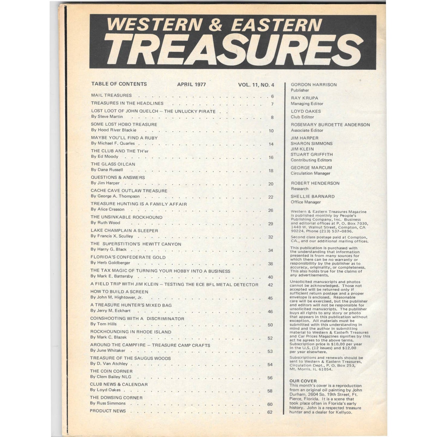 Western & Eastern Treasures Magazine - Gold Metal Detecting April 1977 M3
