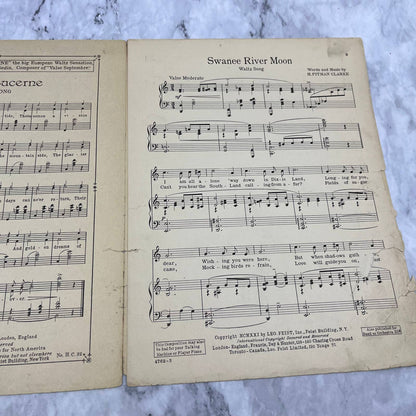 1921 Swanee River Moon - H Pitman Clarke - Vintage Sheet Music TI1