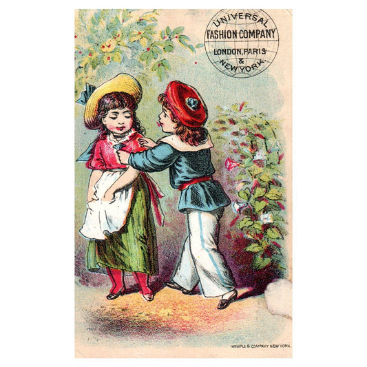 Universal Fashion Company Akron Ohio - 1880s Victorian Trade Card TJ8-3