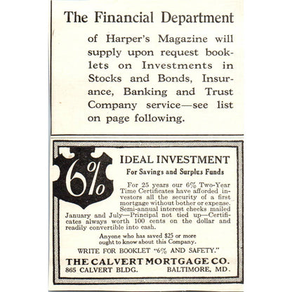 c1920 Harper's Magazine Ad - George M. Forman & Co Farm Mortgage Chicago EA3-4