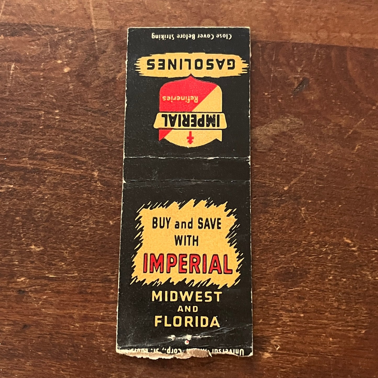 Imperial Gasolines Midwest and Florida Advertising Matchbook Cover MM9-3