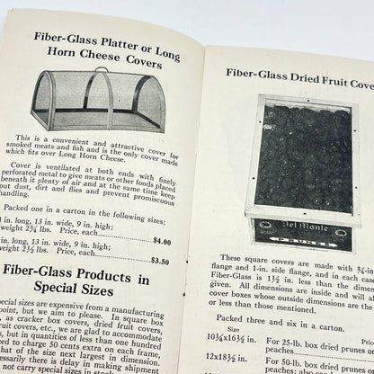 1919 Fiberglass Display Covers for Food Catalog Price List Chicago IL SD3