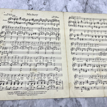 Mickey Photoplay - Harry Williams Neil Moret 1928 Sheet Music V37-5