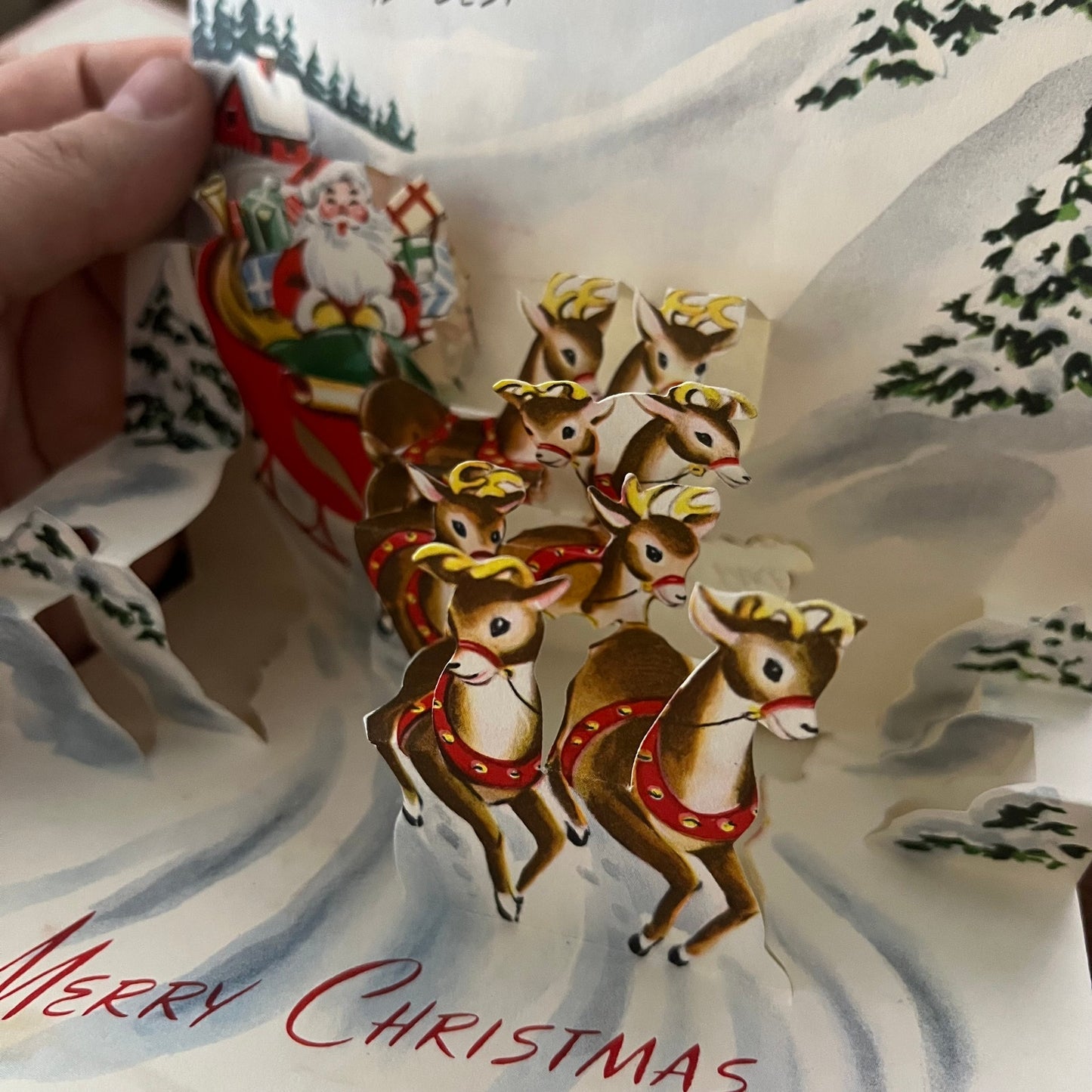 Vintage Pop Up Christmas Card - Christmas Comics on Parade H3-1