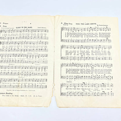 1913 Hosannas to Jesus Christian Sheet Music Booklet Cleveland OH TG2