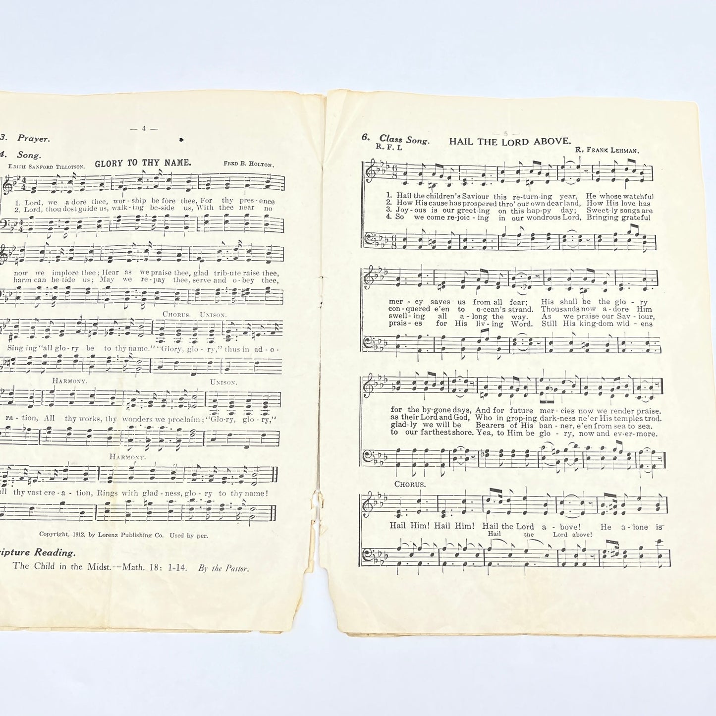1913 Hosannas to Jesus Christian Sheet Music Booklet Cleveland OH L4-6