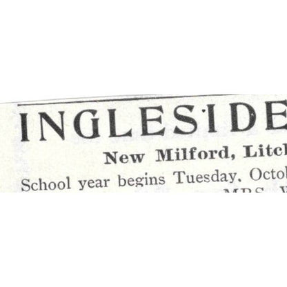 Ingleside School for Girls New Milford Litchfield CT Wm. D Black 1903 Ad TJ8-7-2