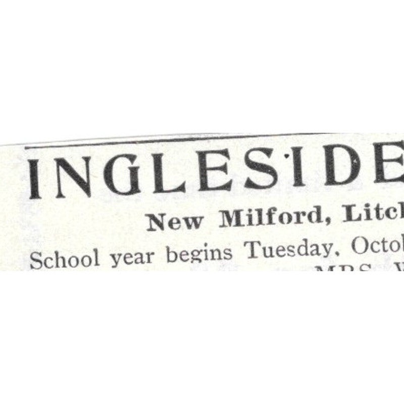 Ingleside School for Girls New Milford Litchfield CT Wm. D Black 1903 Ad AK5-S28