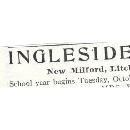 Ingleside School for Girls New Milford Litchfield CT Wm. D Black 1903 Ad AK5-S28