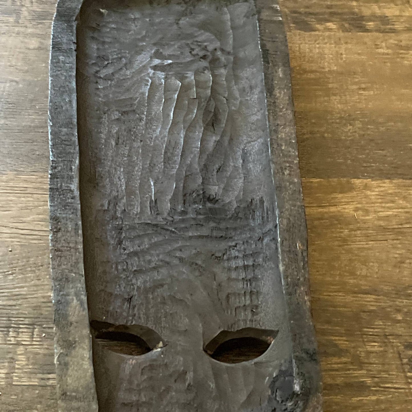 Vintage Tall African Tribal Art Hand Carved Wooden Mask Kenya 22"