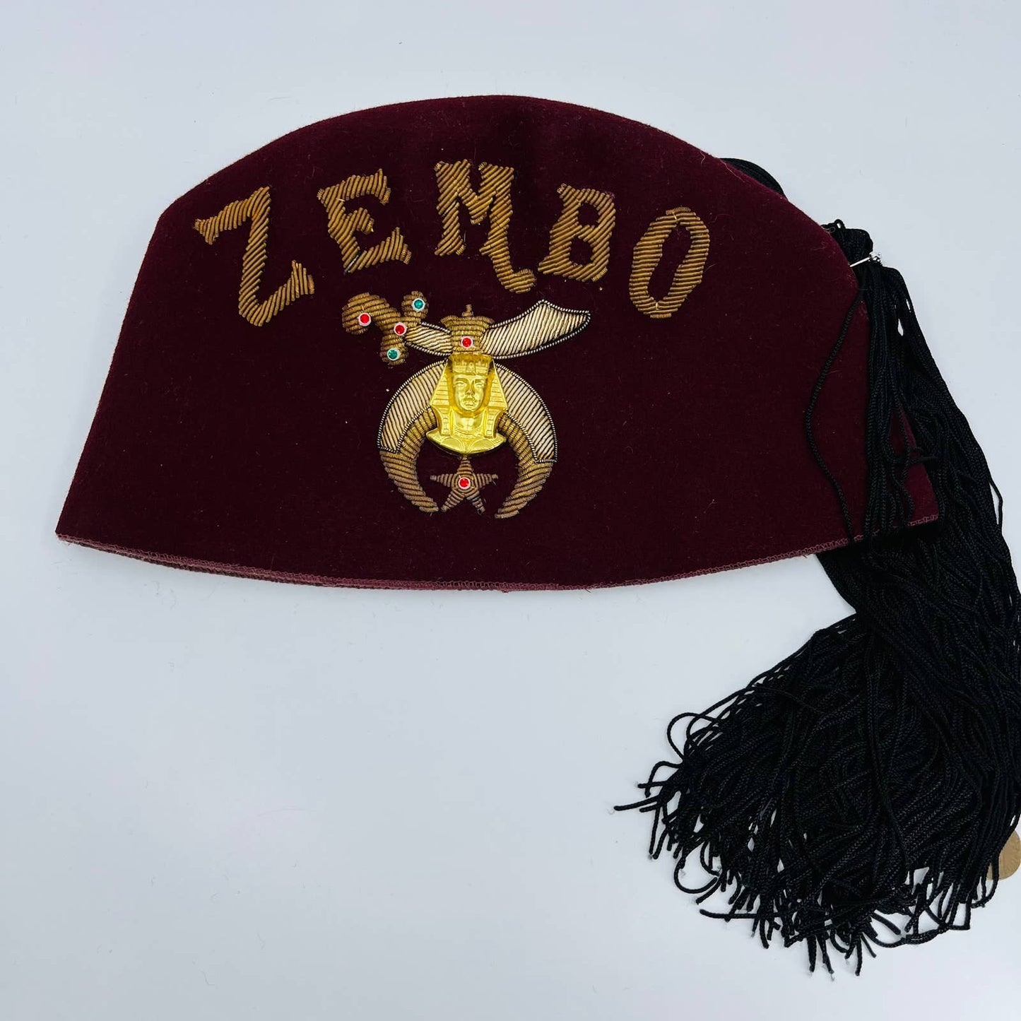1960s Masonic Shriner ZEMBO Shriners Fez Hat Cap Shriners Club Harrisburg PA TD1