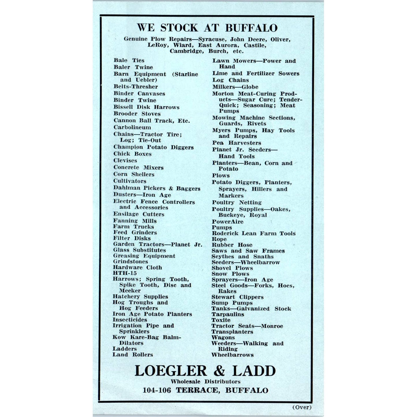 1950s L & L All Purpose Mixer Advertising Leaflet Loegler & Ladd Buffalo SE5