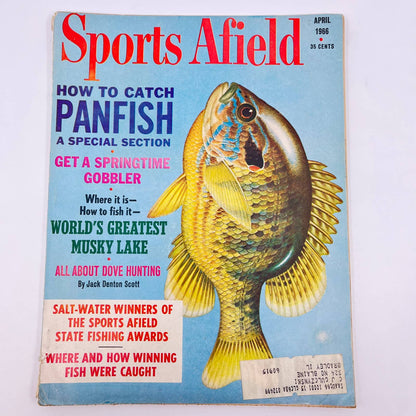 1966 April Sports Afield Magazine Panfish Musky Lake Tarpon Bass Turkey Hunt TE8