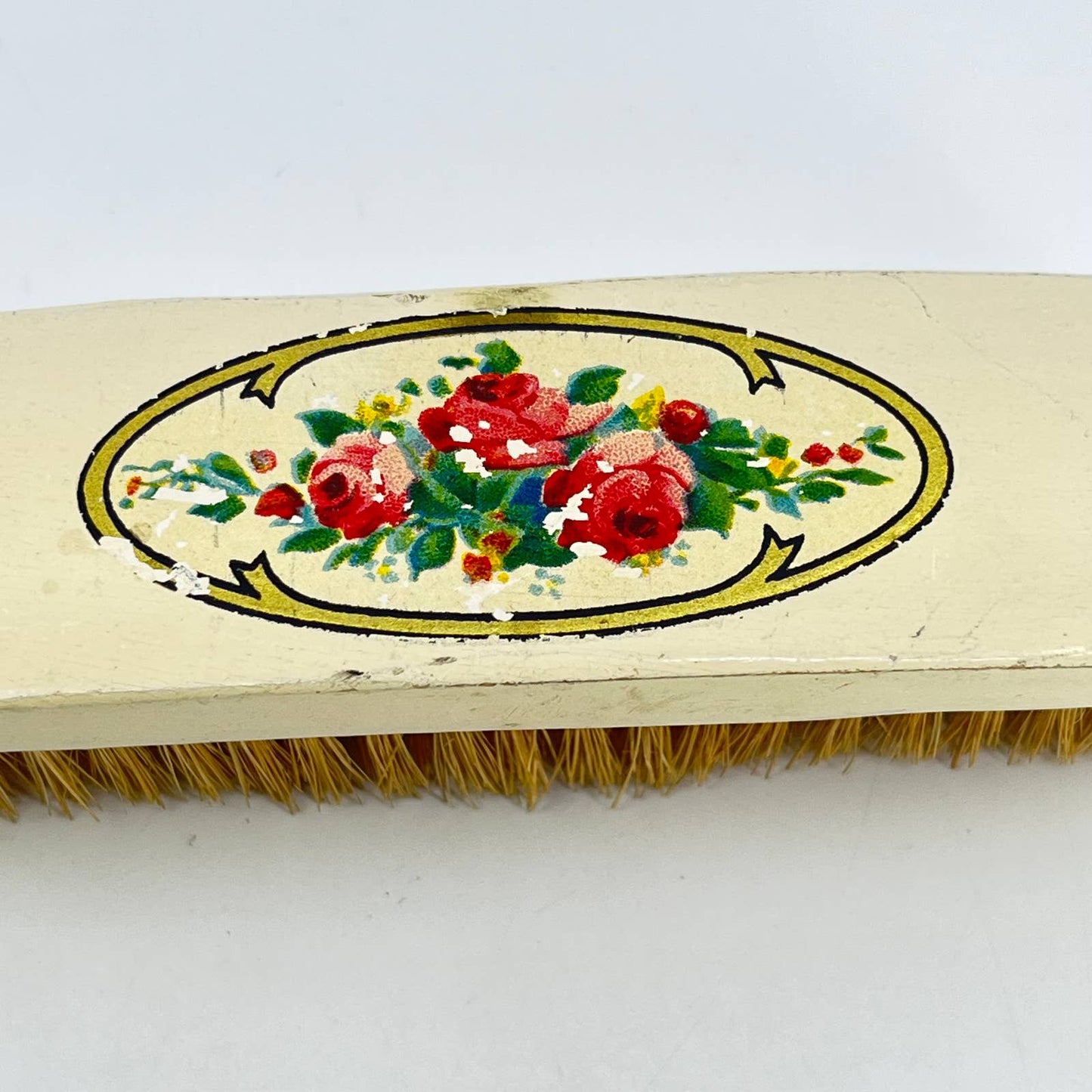 Vintage Victorian Manicure Shoe Clothes Bristle Brush Floral Pattern SD4