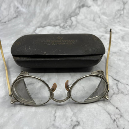 Antique Safety Goggles Steampunk Welders AO American Optical w/ Case TD1