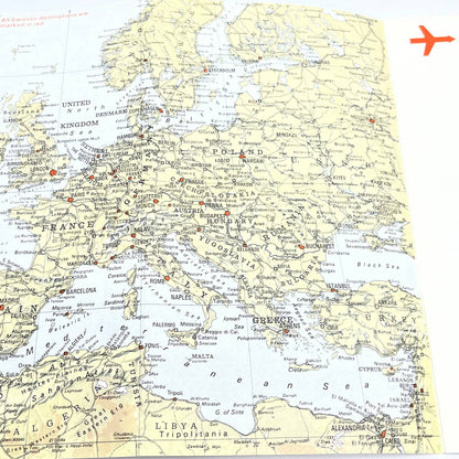 Swissair Route Map 1974 Airliner Profiles Switzerland TG2