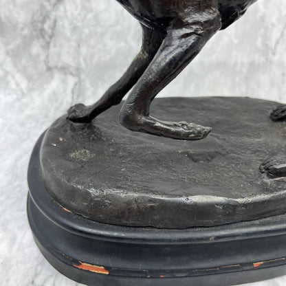 Vintage Bronze Whippet Greyhound Standing Statue Sculpture Racing Dog ~10x10