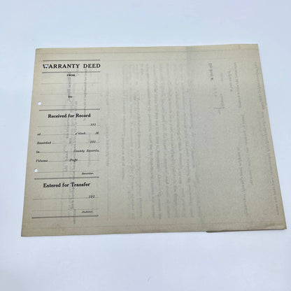 c1910 Lewis E. &  Libby Wescott Land Deed Document Toledo OH AB2