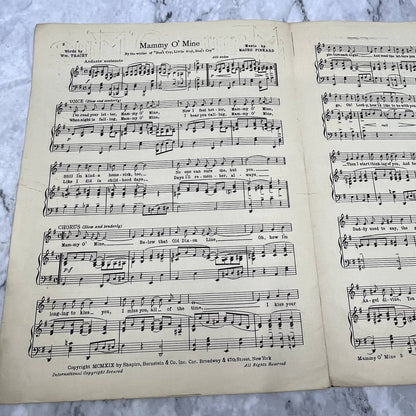 Mammy O' Mine Wm Tracy Maceo Pinkard 1919 Sheet Music TK2-SM2