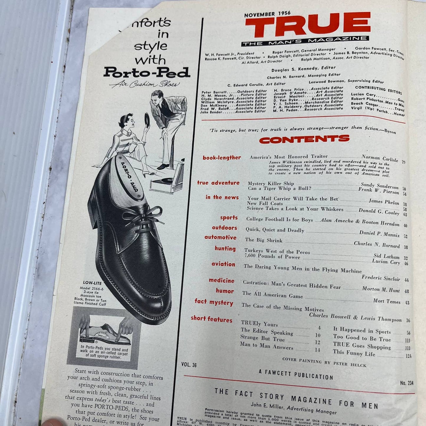 True The Man's Magazine NOV 1956 Peter Helck Eisenhower & James Wilkenson TJ3