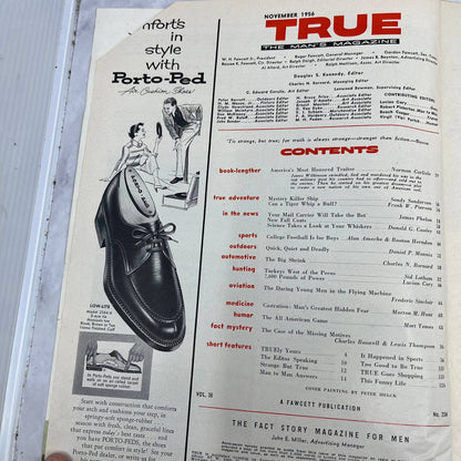 True The Man's Magazine NOV 1956 Peter Helck Eisenhower & James Wilkenson TJ3