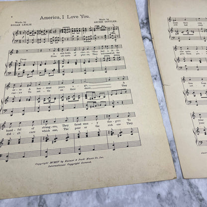 America I Love You Elsie White Edgar Leslie 1915 Sheet Music TK2-SM3