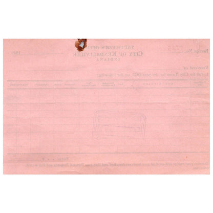 1929 Kendallville IN Noble Cty Treasurer's Office Receipt Beckman & Ron AD8