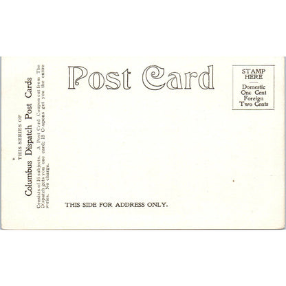 Antique Postcard Water Supply Storage Dam Columbus Ohio TD9