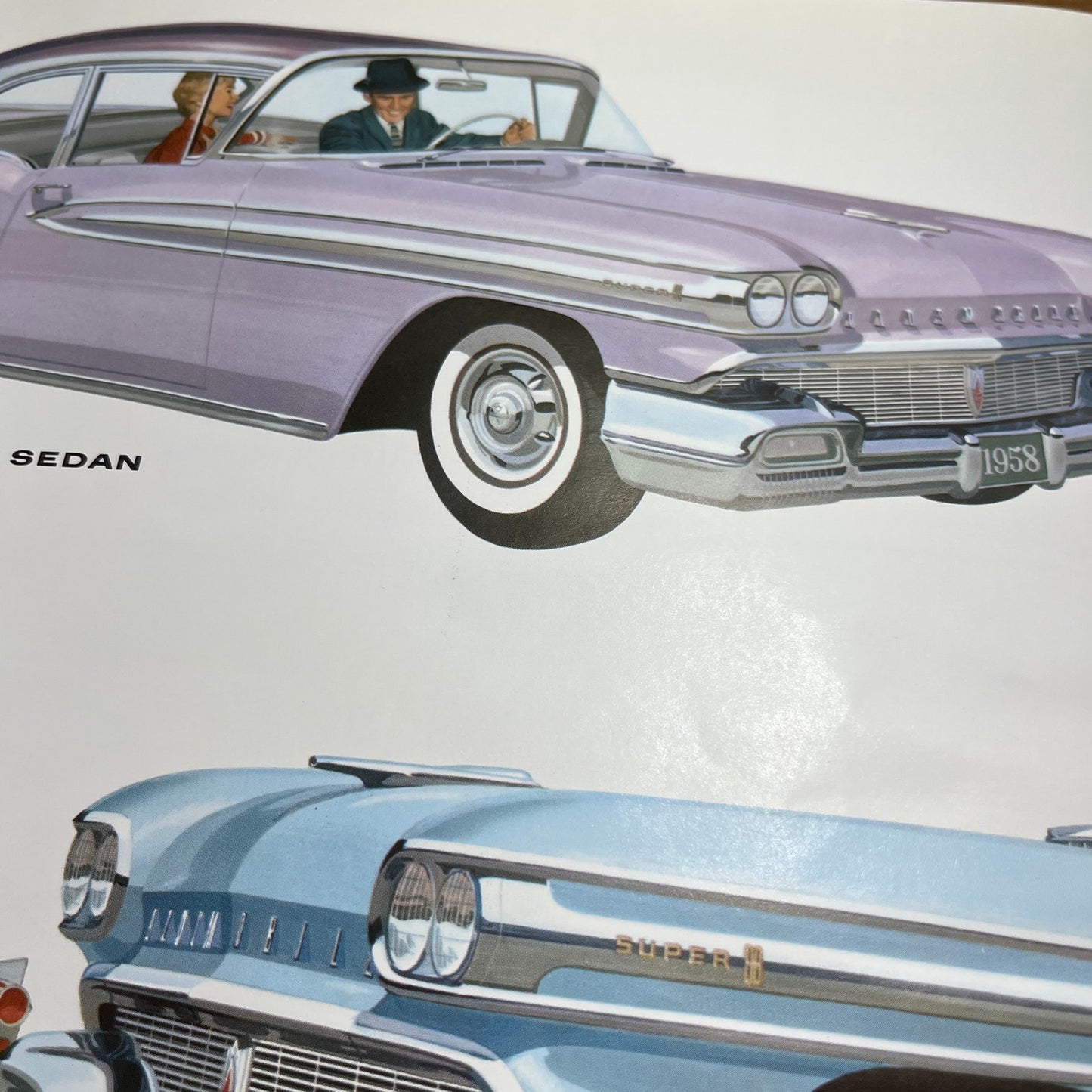1958 Oldsmobile 14” Color Sales Brochure NinetyEight Starfire Super 88 V40-4