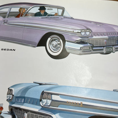 1958 Oldsmobile 14” Color Sales Brochure NinetyEight Starfire Super 88 V40-4