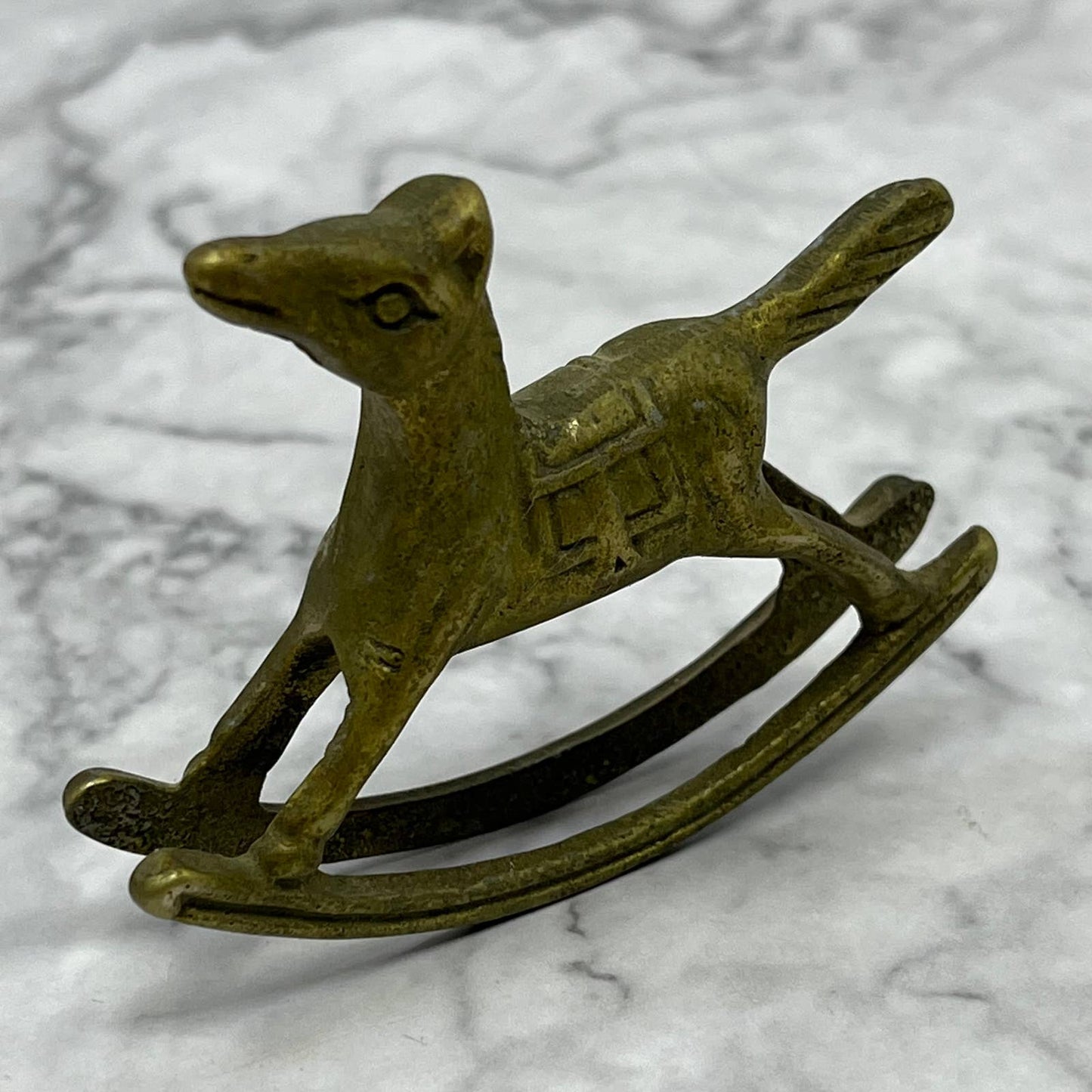 Vintage Solid Brass Rocking Horse Mid-Century Modern Decor Figurine SE7